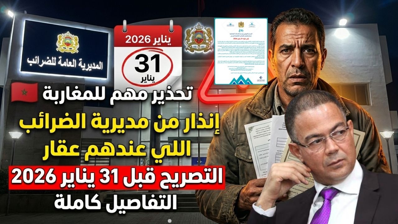 تحذير مهم للمغاربة 🇲🇦 اللي عندهم عقار: التصريح قبل 31 يناير 2026… التفاصيل كاملة