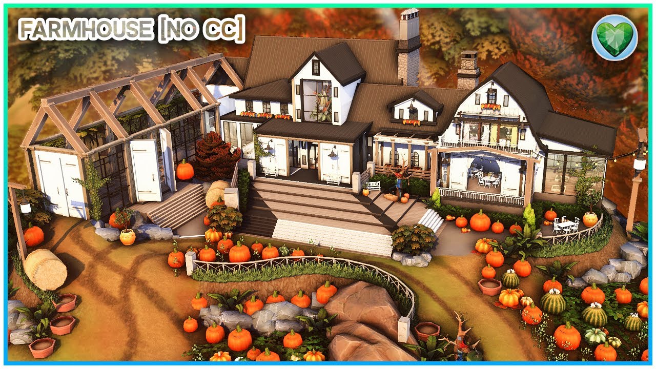 Pumpkin Farmhouse 🎃🍂 [No CC] - Sims 4 Speed Build | Kate Emerald