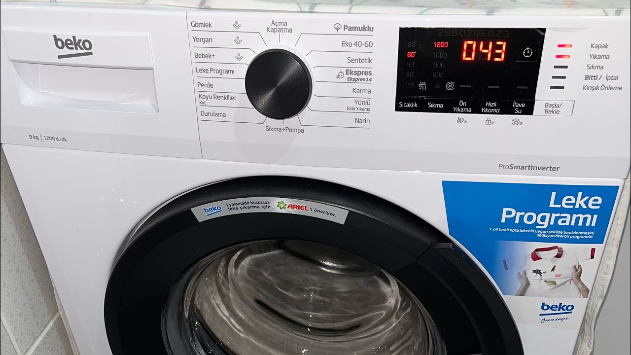 Beko Çamaşır Makinesi 1200 Devir Sıkma / Beko 1200 RPM Spin and Anticrease