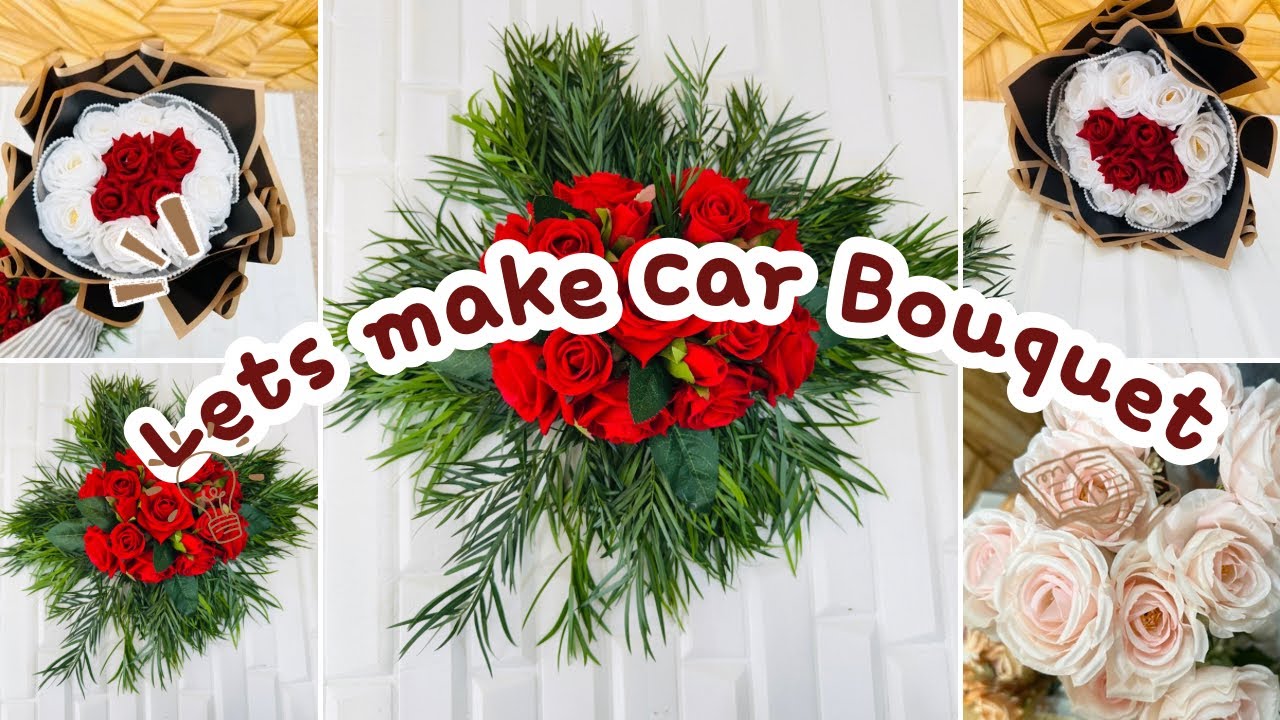 Car Bouquet Making with me❤️ order now 9037448873 #diy #flowerbouqet #cardecorations #weddingdecor 