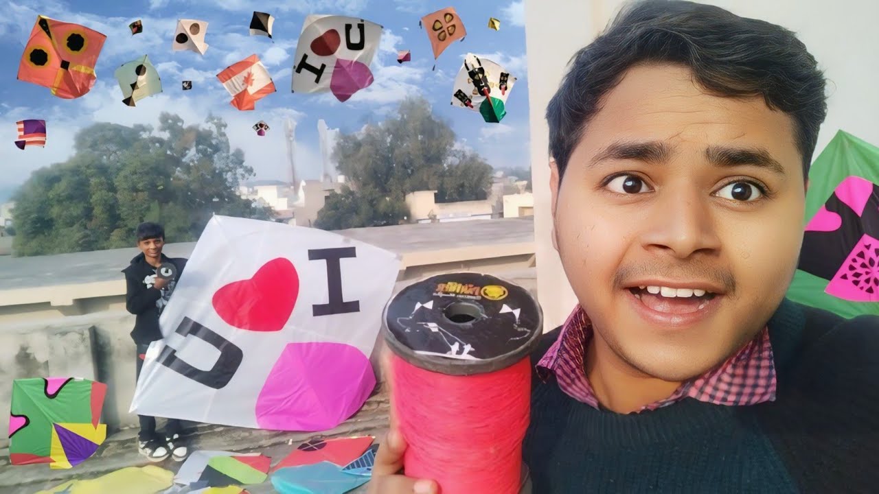 6 Tawa Kite Crash Ho Gaya 😯 Big Kite Flying On RoofTop Cutting Kites Black Panther Gattu Badiya Hai
