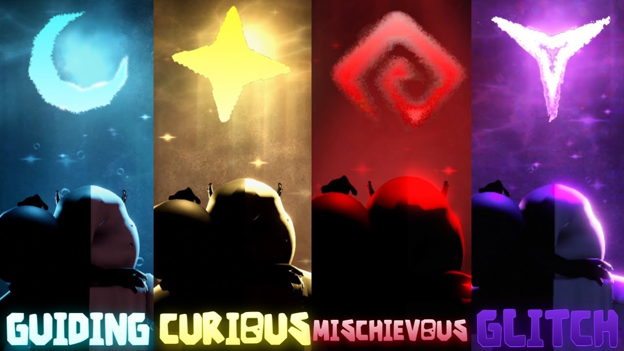 Guiding Light, Curious Light, Glitch Light, and Mischievous Light Death Screens [Fanmade Concept]