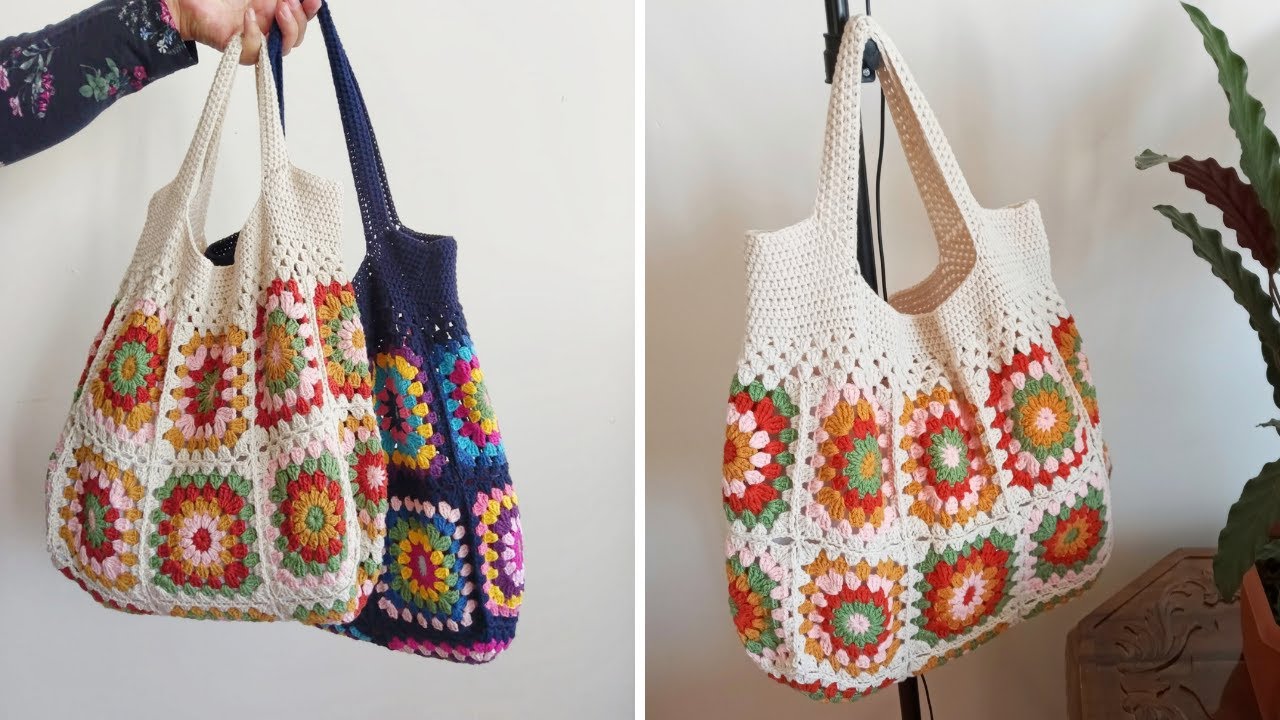 19 MOTİFTEN ÇANTA NASIL YAPILIR? HOW TO CROCHET BAG?