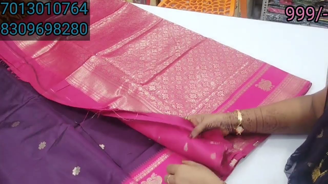 Light weight smooth pattu sarees price only 999/-
