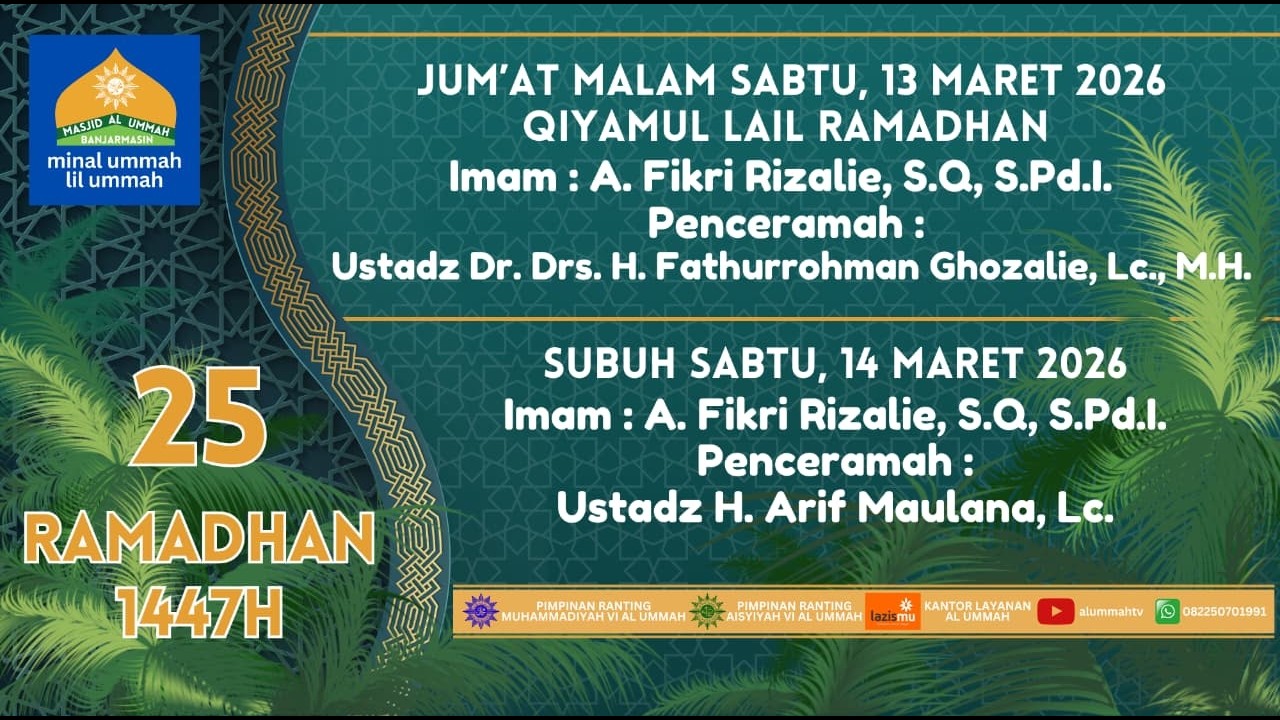 🔴LIVE | Kajian Subuh 25 Ramadhan 1447H | Ustadz H. Arif Maulana, Lc. |