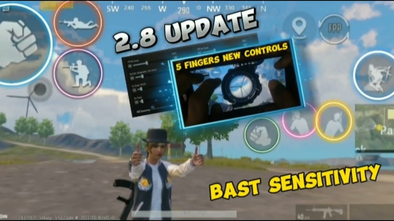 New 2.8 Update Bast 5 fingers Controls And Sensitivity Code & Controls PUBG MOBILE NOOBtoshi