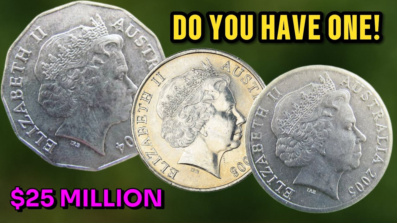 TOP RARE Australian Coins Worth BIG Money Elizabeth II 20&cent; (2005, 2008) & 50&cent; (2004) No Mint Mark