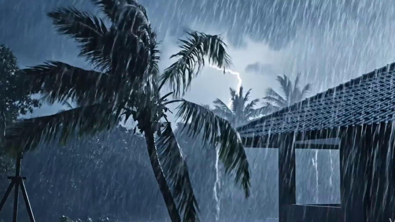 Suara Hujan Malam Petir Menggelegar  untuk Tidur Nyenyak 🌧️⚡