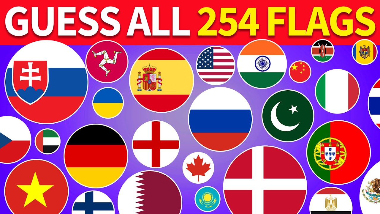 Guess ALL The 254 Flags In The World THE ULTIMATE FLAG QUIZ | Wave Quiz
