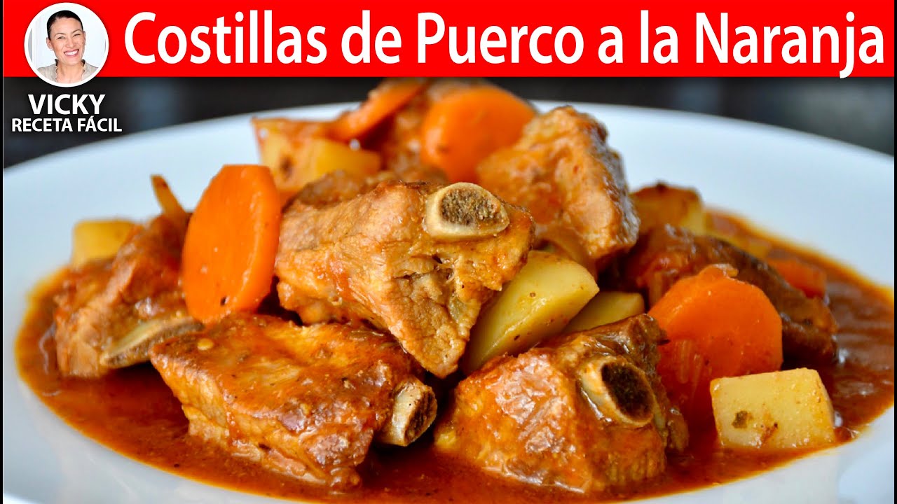 COSTILLAS DE PUERCO A LA NARANJA | Vicky Receta Facil