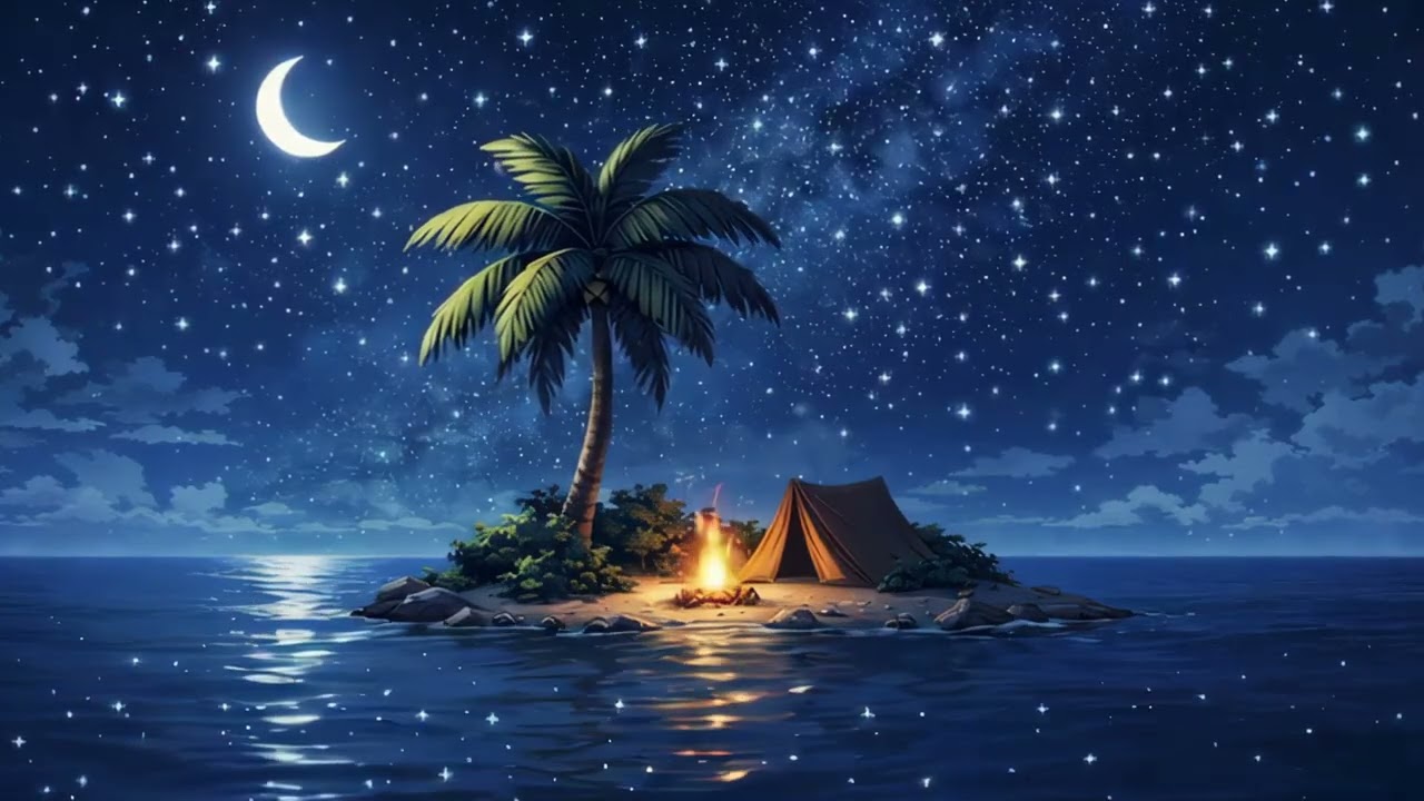 Midnight Island Lo-Fi 🌊✨ | Relaxing Beats for Deep Focus (2 Hours)