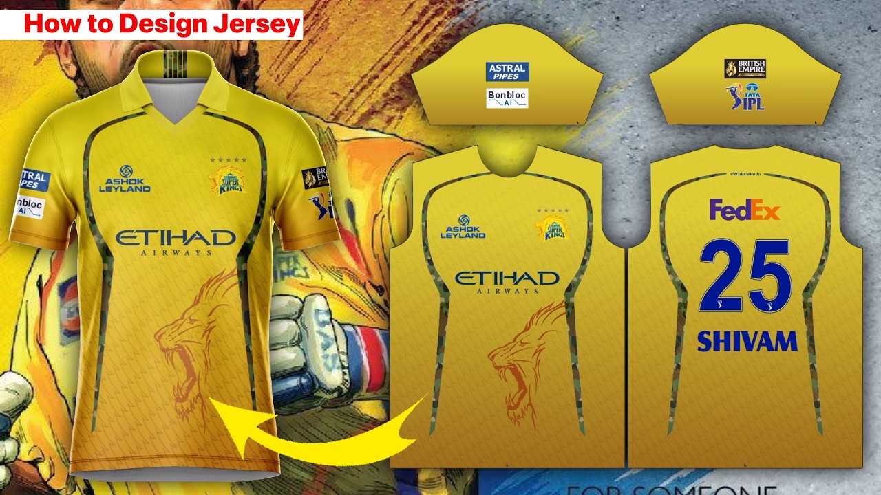 How to Design Jersey Tutorial 2026 | CSK Inspired Jersey Design Tutorial 2026 CorelDraw + 3D Mockup