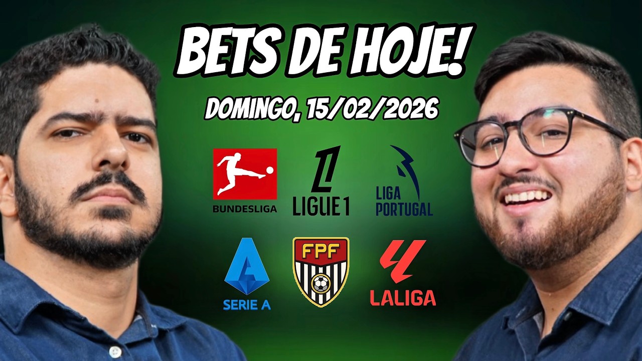 Palpites de Futebol para 15/02/2026 (domingo) - Análises + Bilhete Pronto | Bets de Hoje