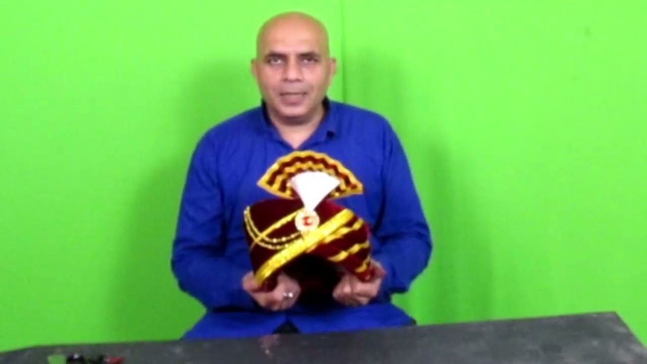 how to make welwet groom turban, वेलवेट के कम कपड़े में दूल्हेका सस्ता साफा कैसे बनाते है भाग २