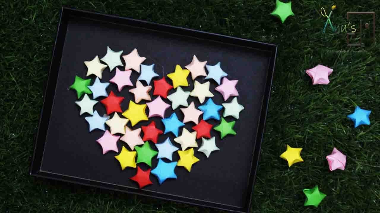 7 Days paper craft Challenge || 2/7 || 3d Paper Stars || DIY home decor ||  @Anu's Craft Closet