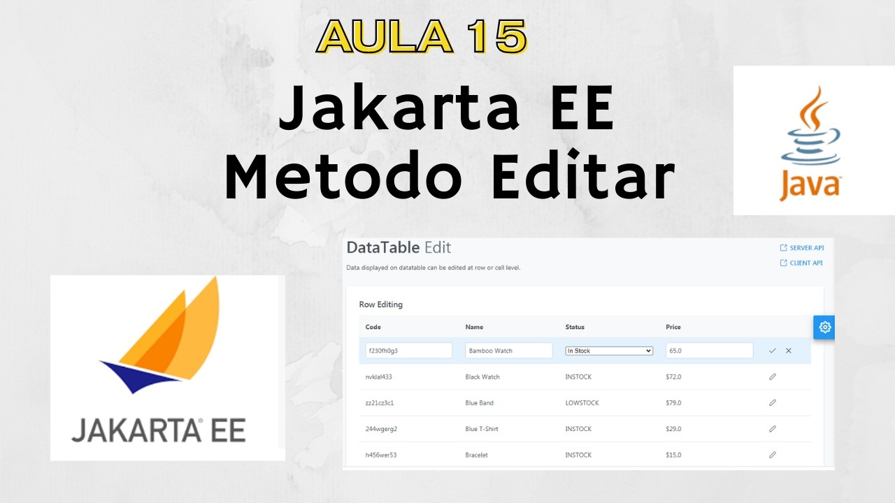 Aula 15 – Jakarta EE  Implementando Edição de Estudante no DataTable PrimeFaces + MySQL