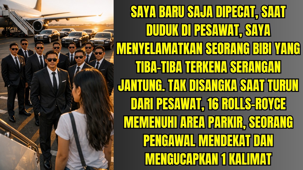 TAK DISANGKA SAAT TURUN DARI PESAWAT, 16 ROLLS-ROYCE MEMENUHI AREA PARKIR, SEORANG PENGAWAL MENDEKAT