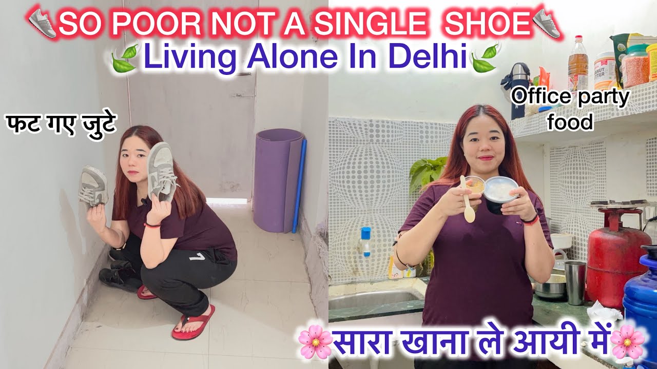 💓अकेली लड़की💓IN DELHI CITY✨packed some leftover food🍃LIFE IN INDIA🇮🇳