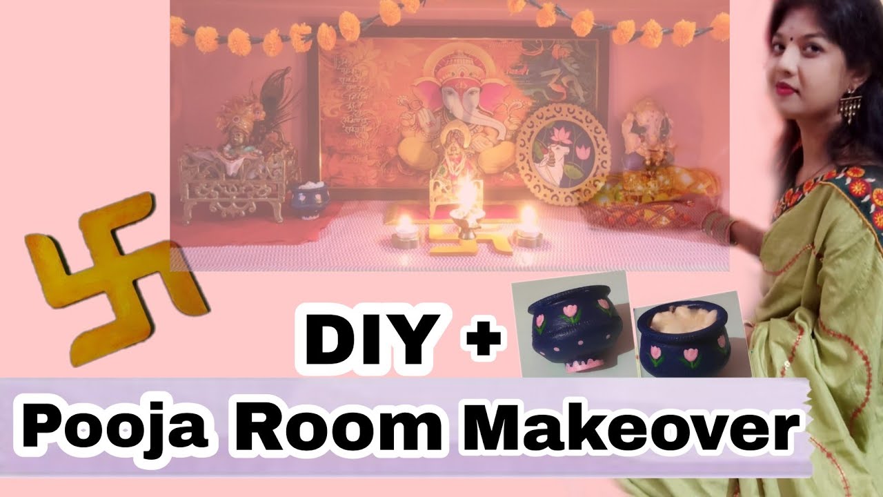 Pooja Room Makeover + DIY 🙏🏻🕉️ | Budget & Rental Friendly | @Aparajitacrafts