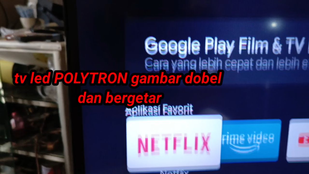 memperbaiki tv led polytron 32ag9953 gambar doble dan bergetar