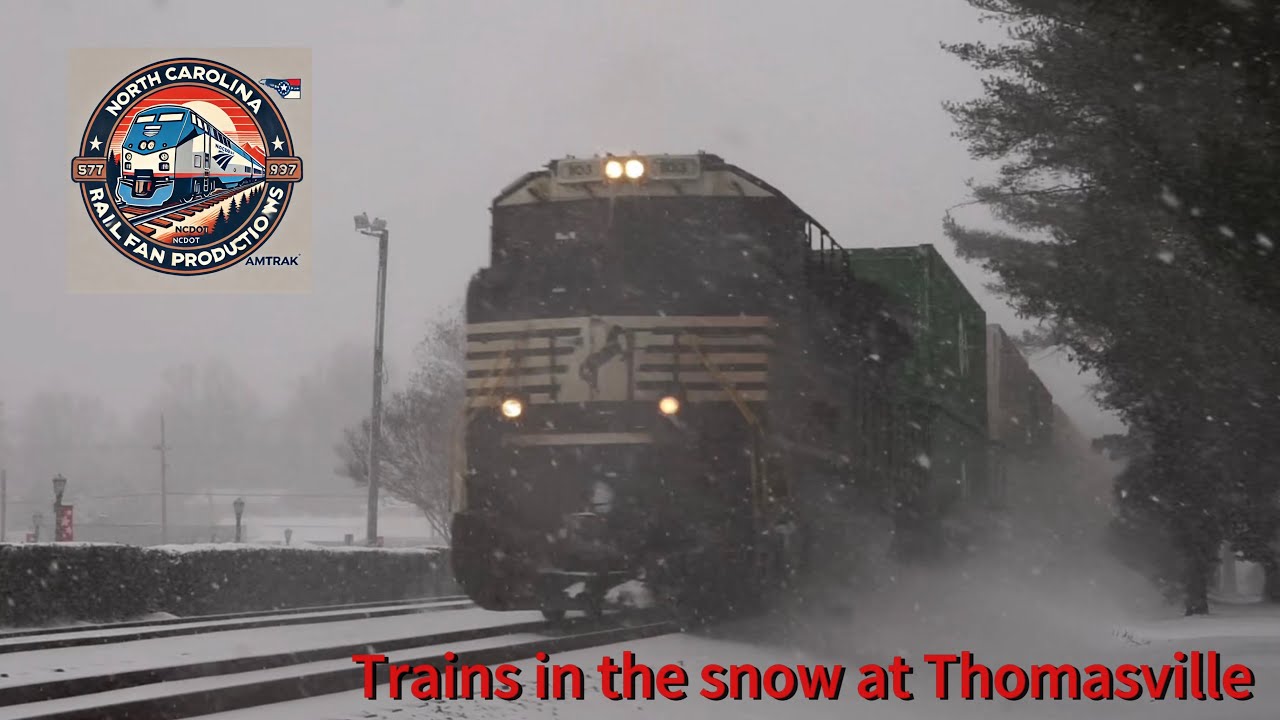 Trains in the Snow at Thomasville NC #snowtrain #trains #amtrak #nsrail