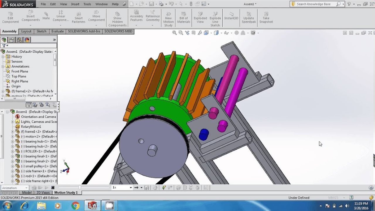 banana fibre extraction machine animation in solid works