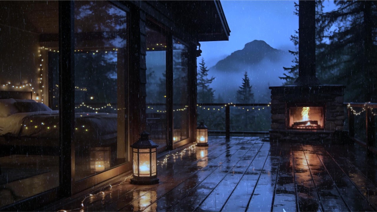 Sleep Better Every Night | Distant Thunderstorm on Mountain Cabin Porch
