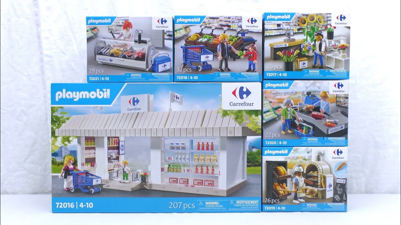 Unboxing Playmobil : Le supermarché Carrefour (2025) – 72016, 72017, 72018, 72019, 72020, 72021
