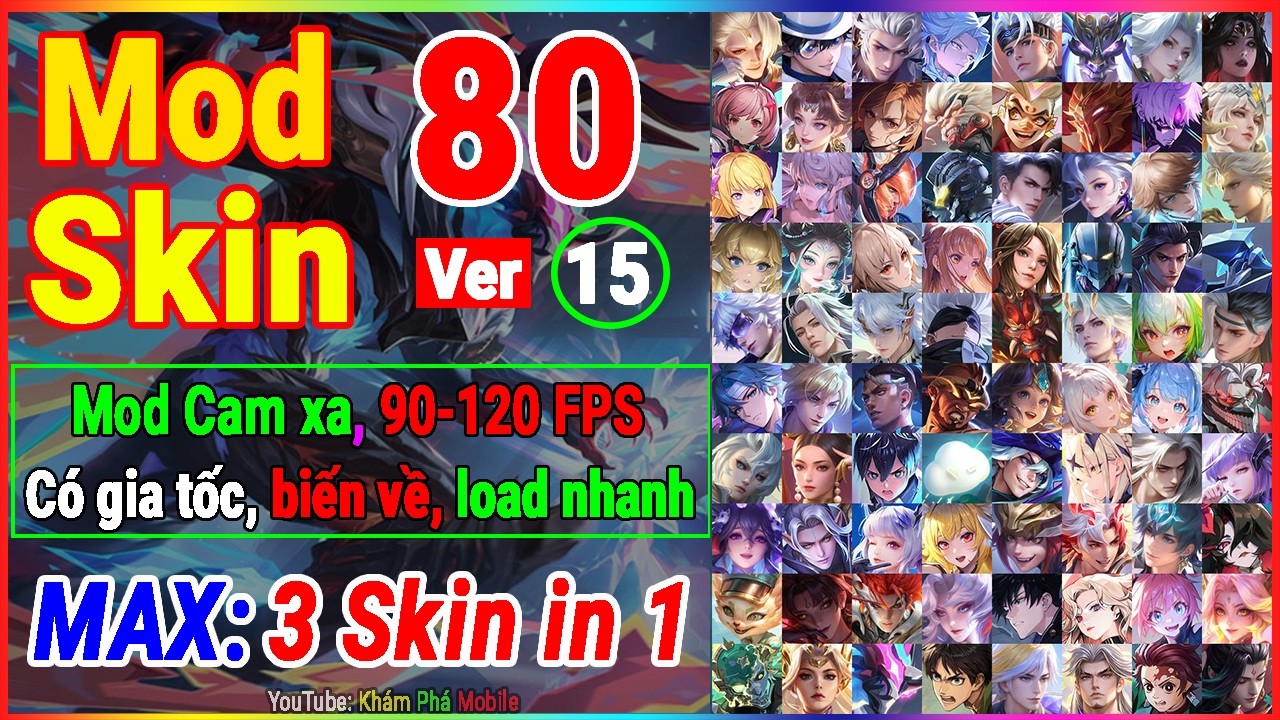 Hướng Dẫn MOD 80 SKIN Li&ecirc;n Qu&acirc;n Full Hiệu Ứng Mới Nhất M&ugrave;a S3-2026 - VER 15 | KH&Aacute;M PH&Aacute; MOBILE