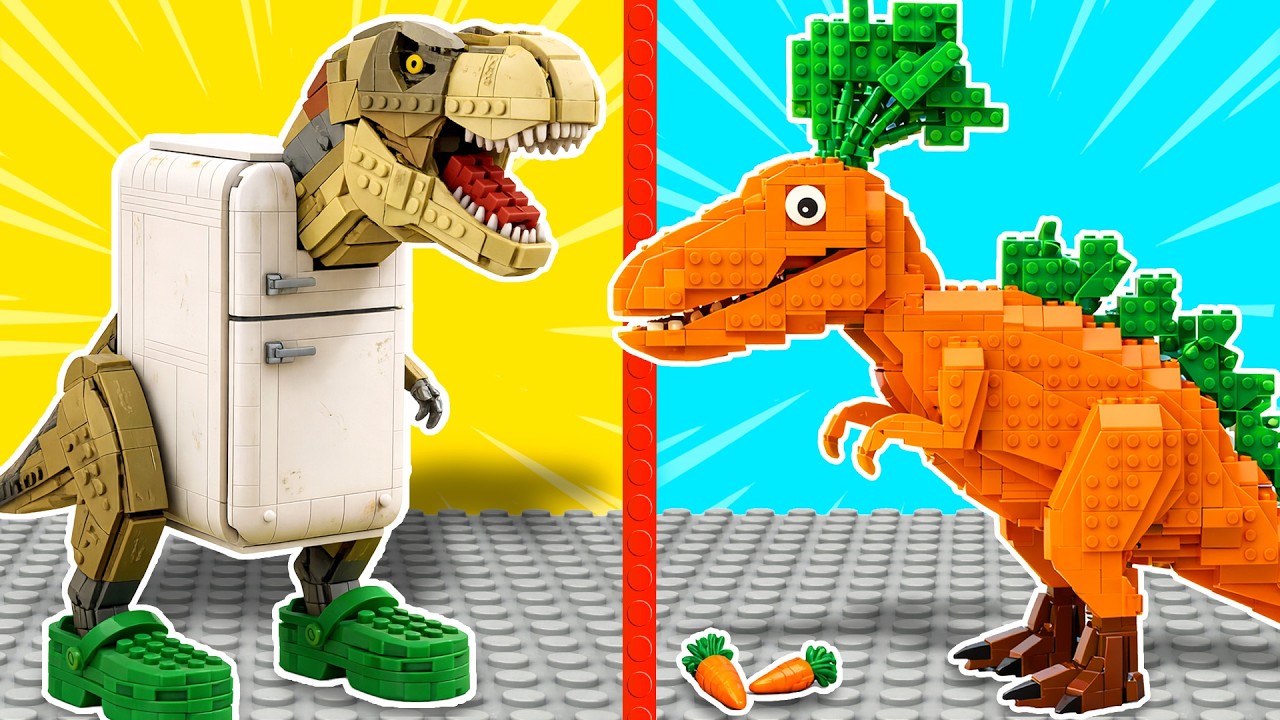 Convertí los Dinosaurios LEGO de Jurassic World en Criaturas Brainrot… ¡Puro Caos! | JK Bricks ESP
