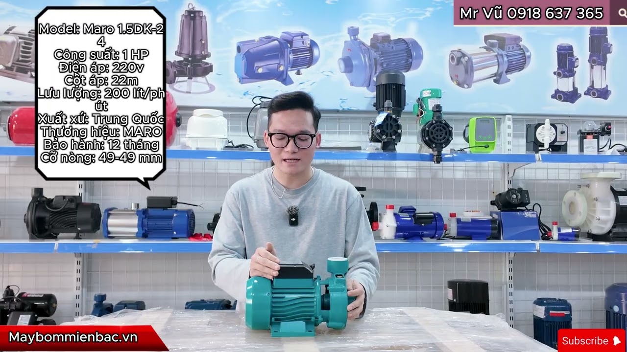 Máy bơm tưới cánh nhựa Maro 1.5DK-24 1Hp 220V