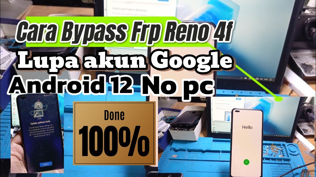 New Cara Bypass Frp Reno 4f lupa akun Google no pc Versi Android 12