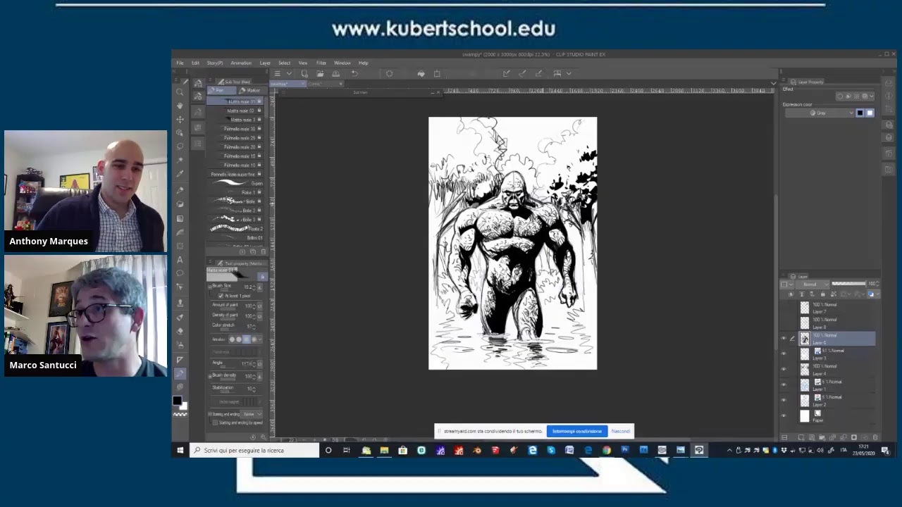 The Kubert School Sketch Class LIVE with MARCO SANTUCCI!