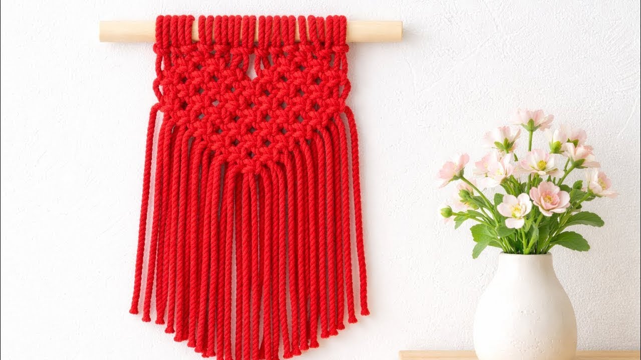 macrame - Macrame Heart Wall Hanging - macrame for beginners #macrametutorial 