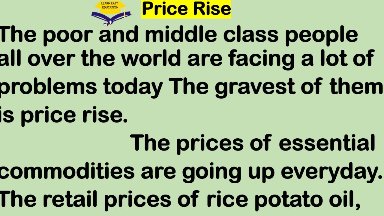 Write An Essay On Price Rise In English | Price Rise Essay In English Writing | Price Rise Essay