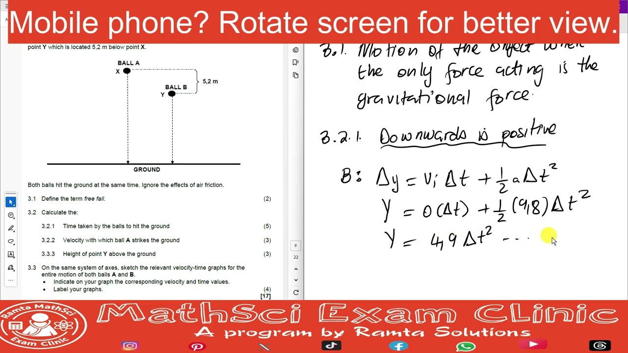 Vertical Projectile Motion Exam Clinic | #4 EC September 2025 |  | Grade 12 Physical Sciences