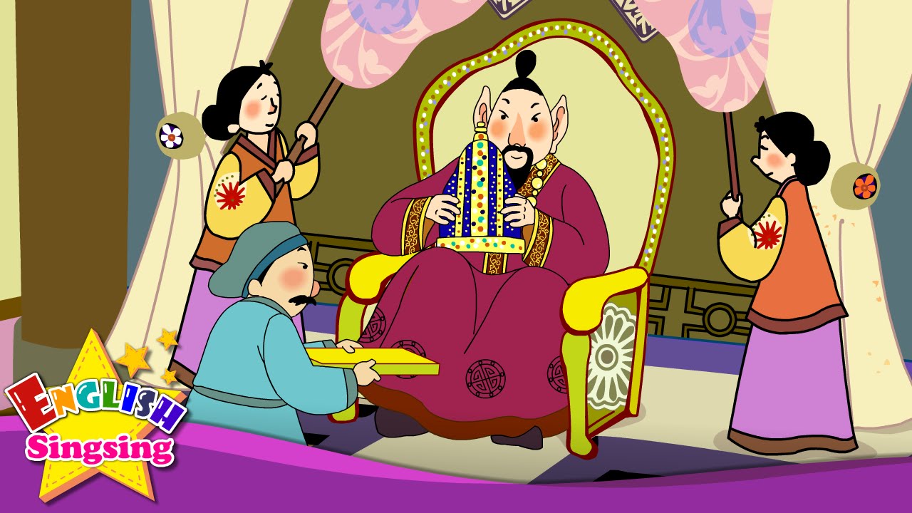 The King has donkey ears - Open your eyes (Imperative sentence) - English story for Kids