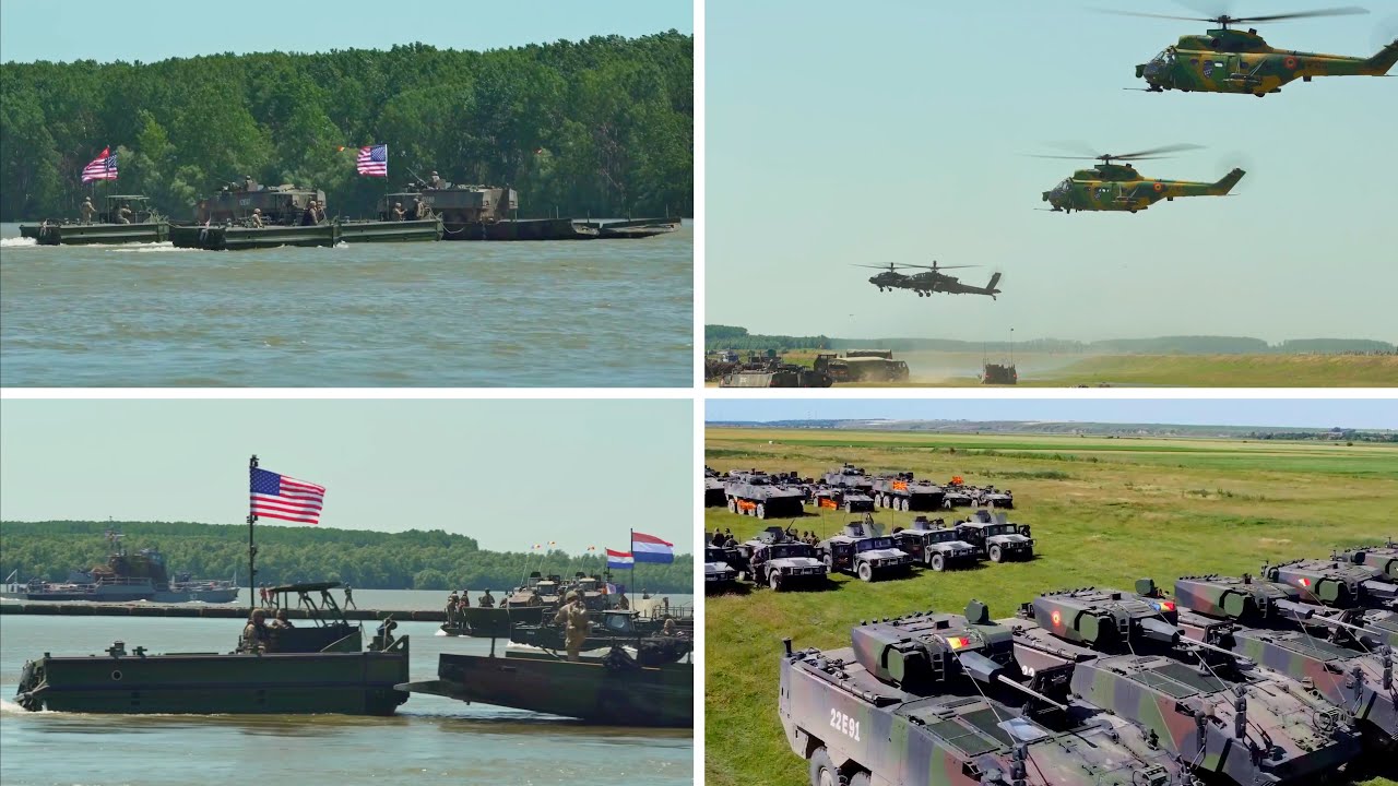 Military Operations: US and Romanian Forces Cross the Danube River in Romania