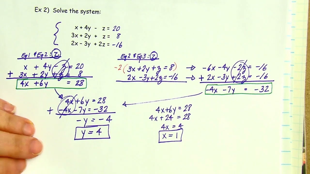 Notes 5.2 - Systems of Linear Functions in THREE Variables (PART 2) -   HonColAlg (9:19)