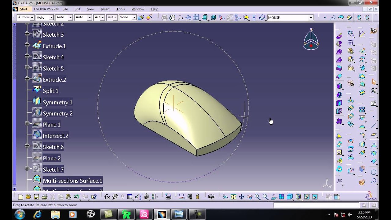 Modeling Mouse by Catia V5R20
