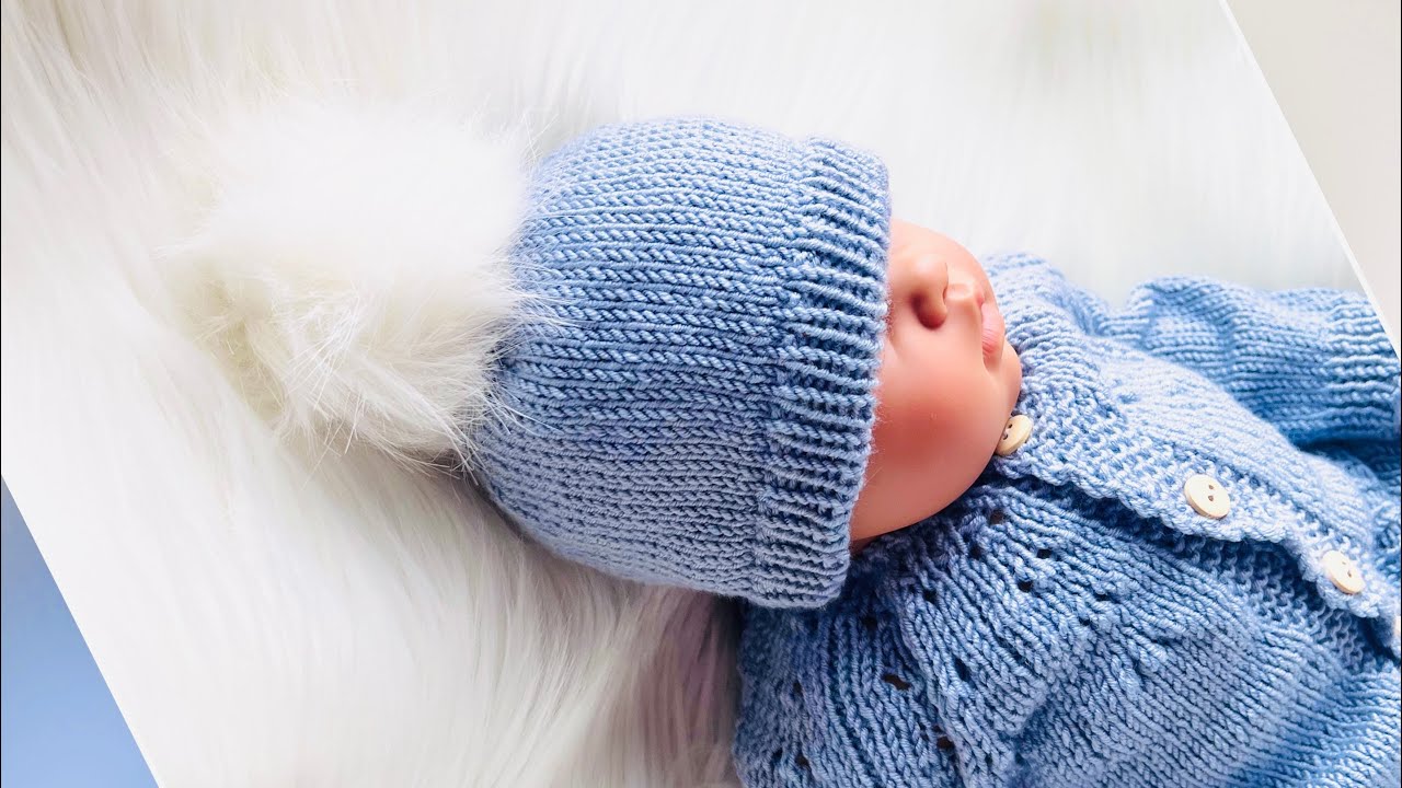 Простая вязаная детская шапочка-бини | Комплект Little Max | Вязание для малышей