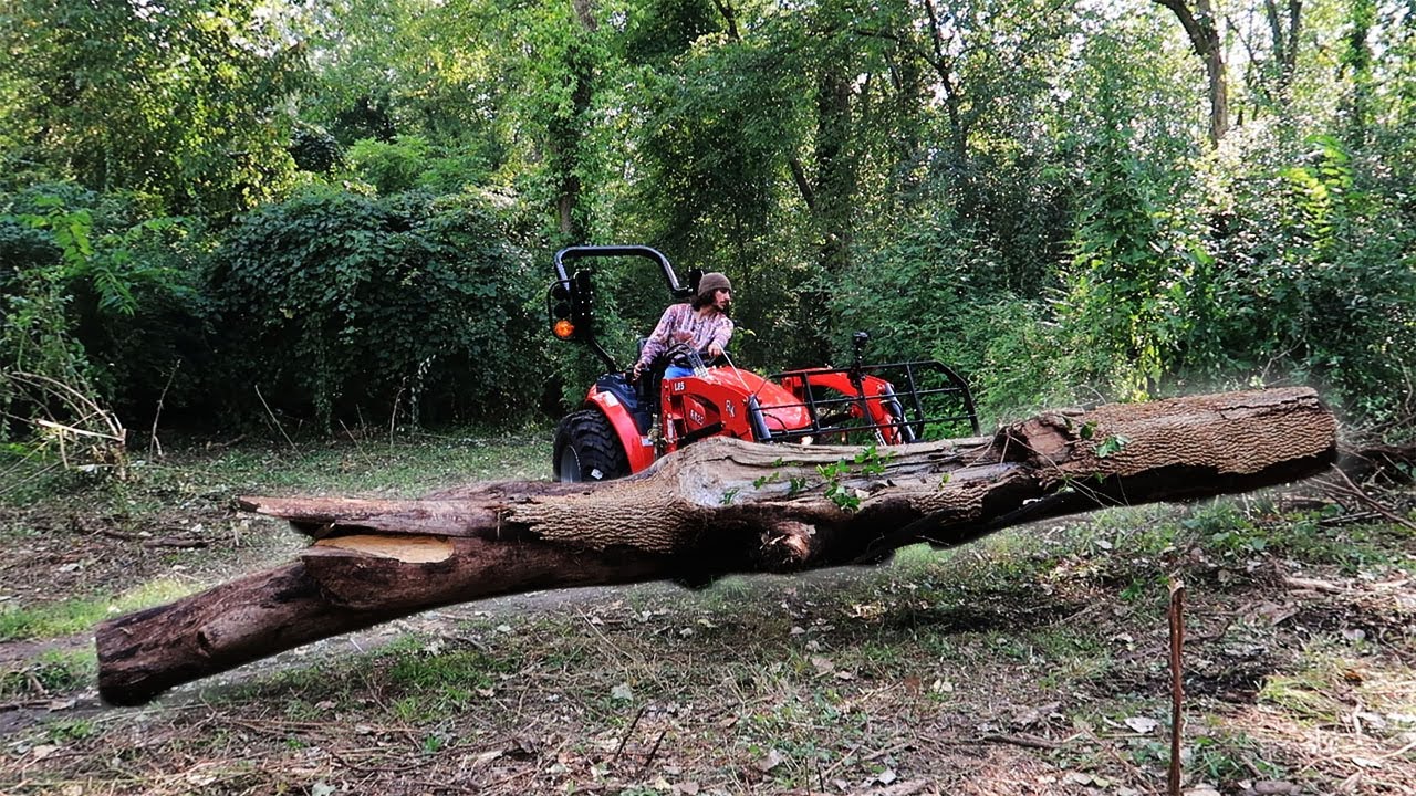 Little Tractor Moving a Big Tree RK25