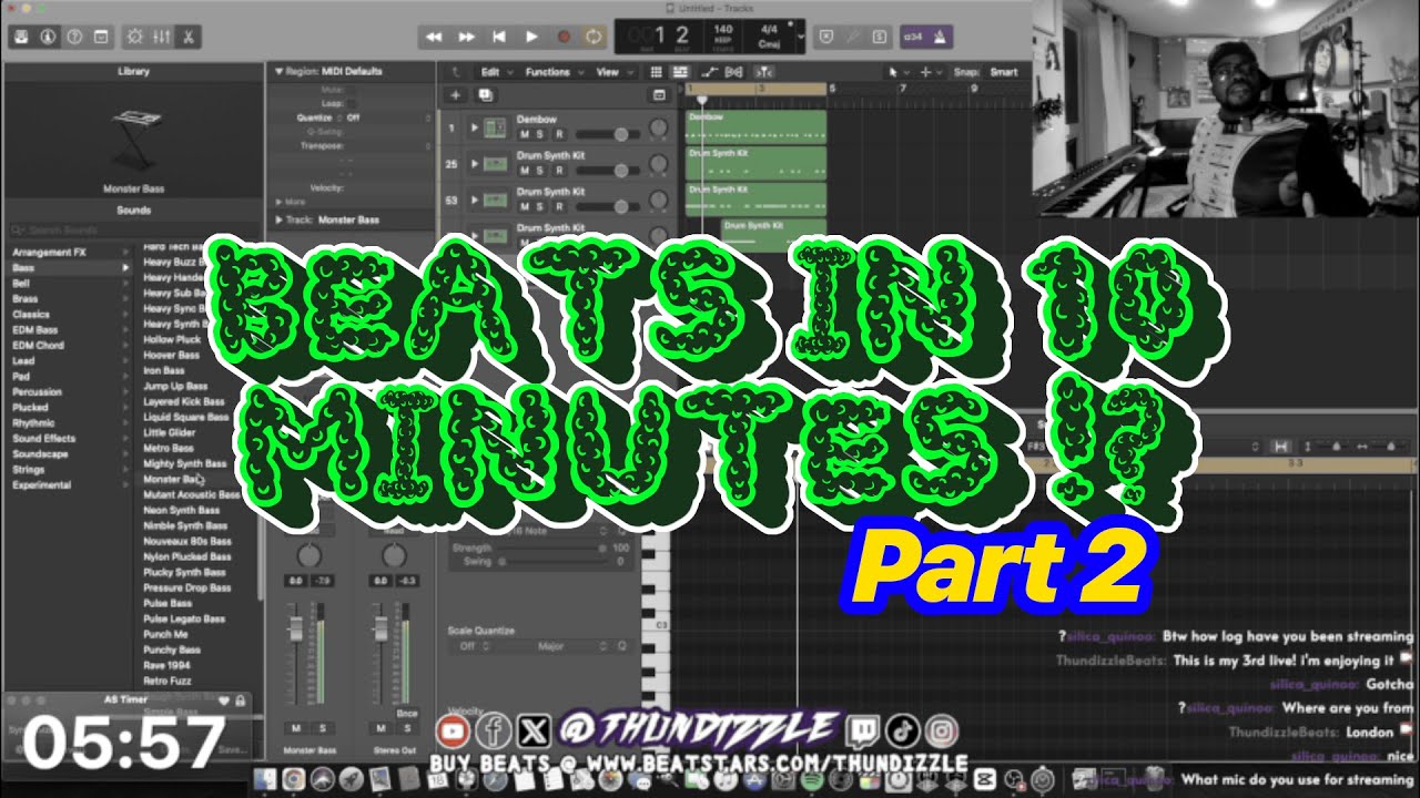 Beats in 10 MINUTES!! Part 2 Grime beat! - Thundizzle Beats - Twitch Live Stream