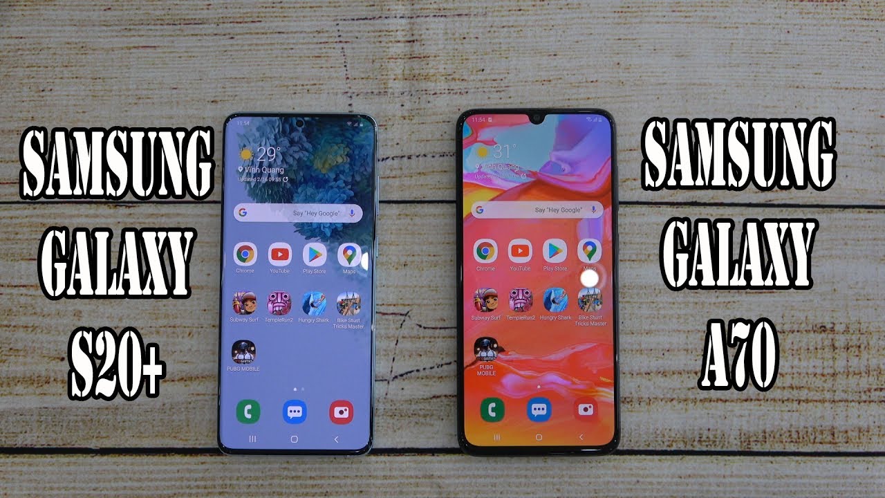 Samsung Galaxy S20+ vs Samsung Galaxy A70 | SpeedTest and Camera comparison