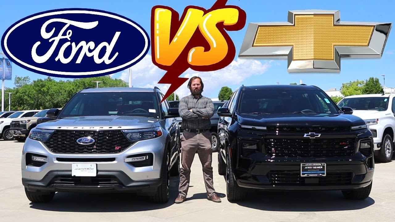 Chevy Traverse RS 2024 года против Ford Explorer ST 2024 года: какой американский внедорожник лучше?