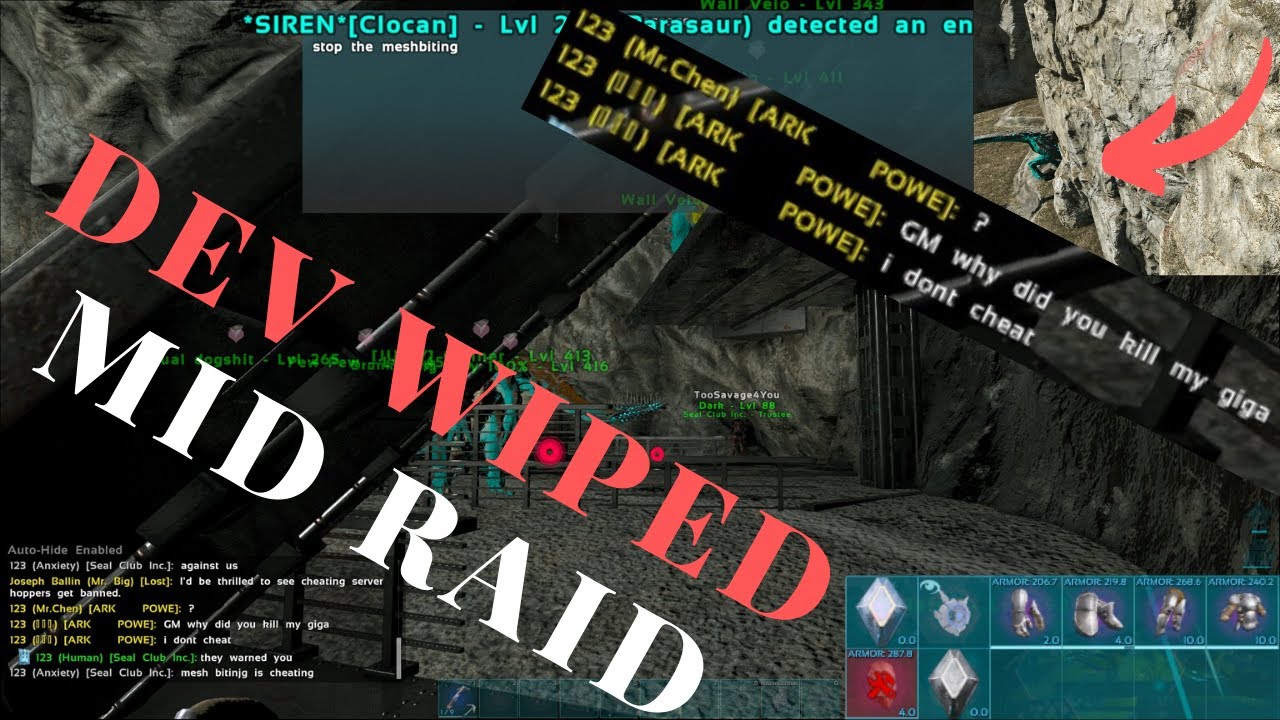 Chinese Hackers Get Dev Wiped Mid Raid! | Ark Official PVP | Cave Defense