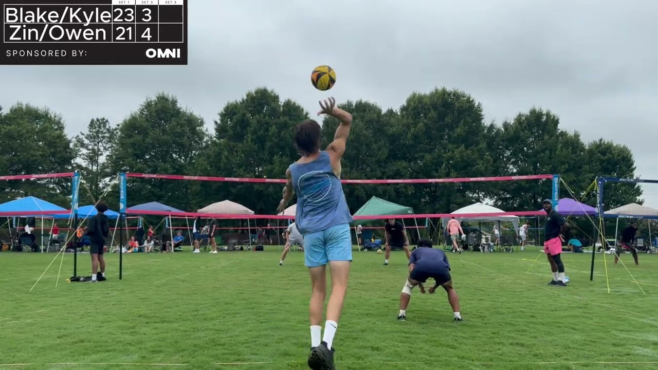 Men's Open Doubles Grass Volleyball Pool Play