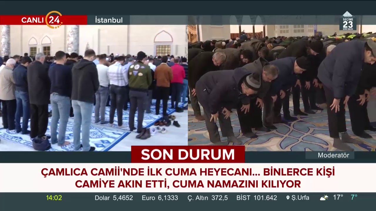Çamlıca Camii'nde ilk cuma heyecanı