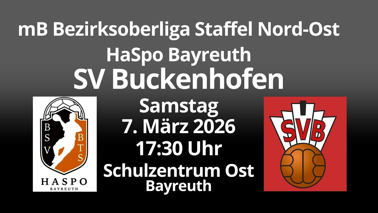 2026-03-07, 17:30 Uhr: HaSpo Bayreuth – SV Buckenhofen (mB BOL Nord-Ost)