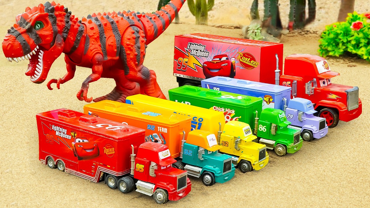 Construction Truck Rescue Mission: Saving Disney Cars from the Giant Sand Pit